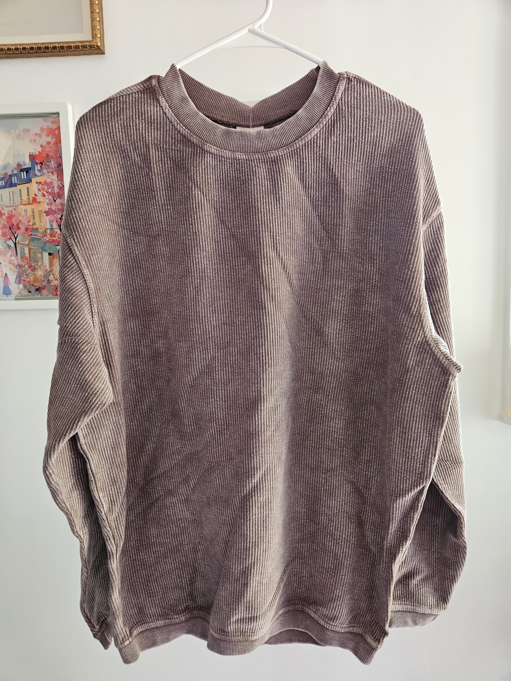 Oversized Unisex Corded/ribbed Crew Neck Sweater